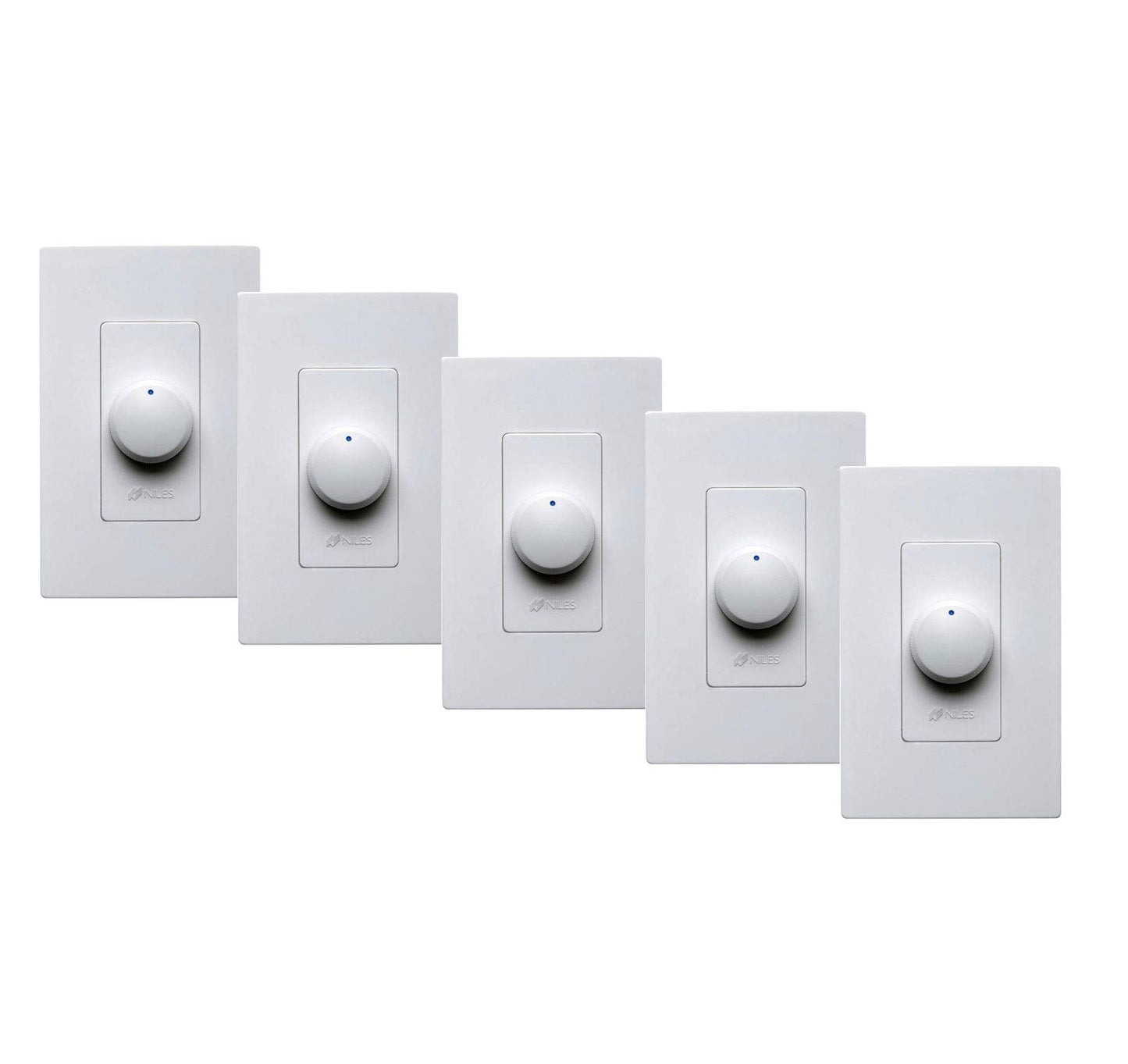 Niles 5 Pack VCS100K In Wall Rotary Switches, White, ON-ON Operation