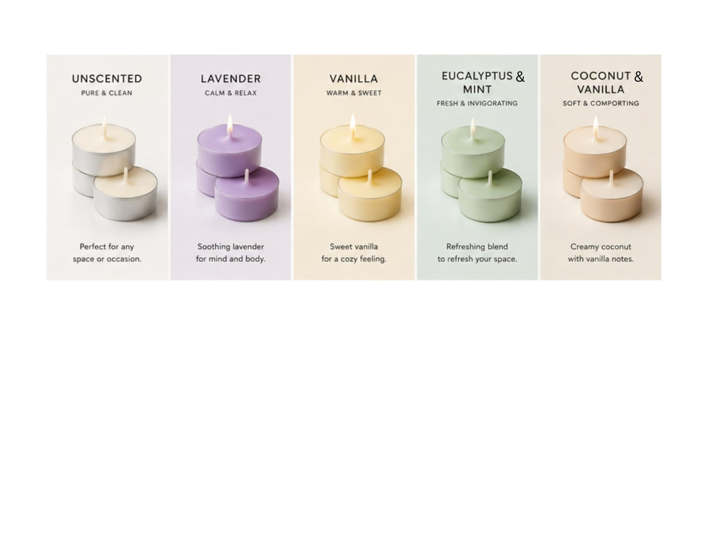Pack of 6 Soy Tea Lights/Natural Soy Wax Candles/Clean Burning/Handmade Tea Light/Unscented or Scented