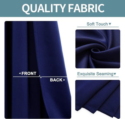 ChrisDowa Blackout Curtains - Thermal Insulated Room Darkening Panels (Navy Blue, 52W x 63L)