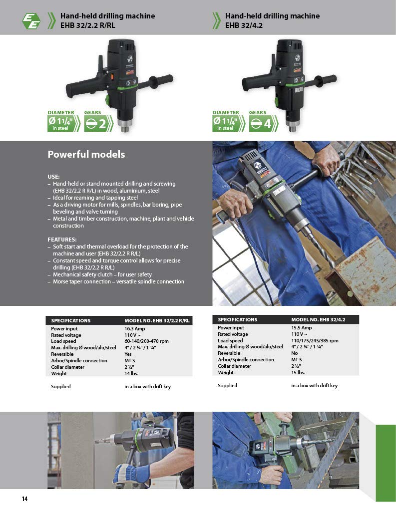 CS Unitec EHB 32/4.2 15.5 Amp 220 V Hand-Held Drill/Drill Motor