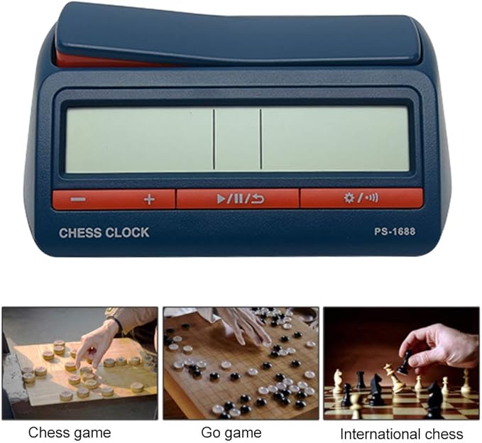 Chess Clock Digital Chess Timer Portable Count Down Game Timer for Professional Chess Board Game(Blue)