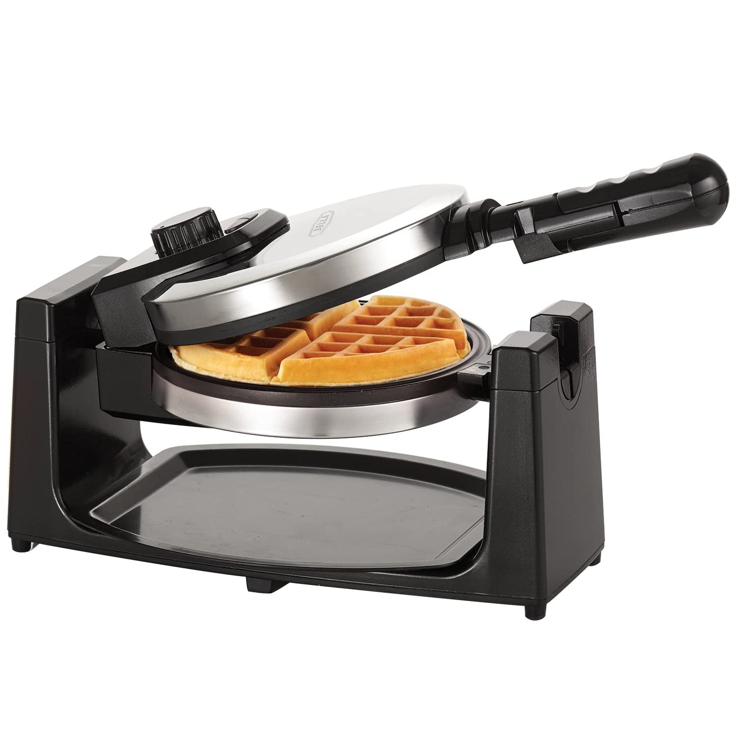 BELLA Classic Rotating Belgian Waffle Maker with Nonstick Plates, Removable Drip Tray, Adjustable Browning Control and Cool Touch Handles, Black