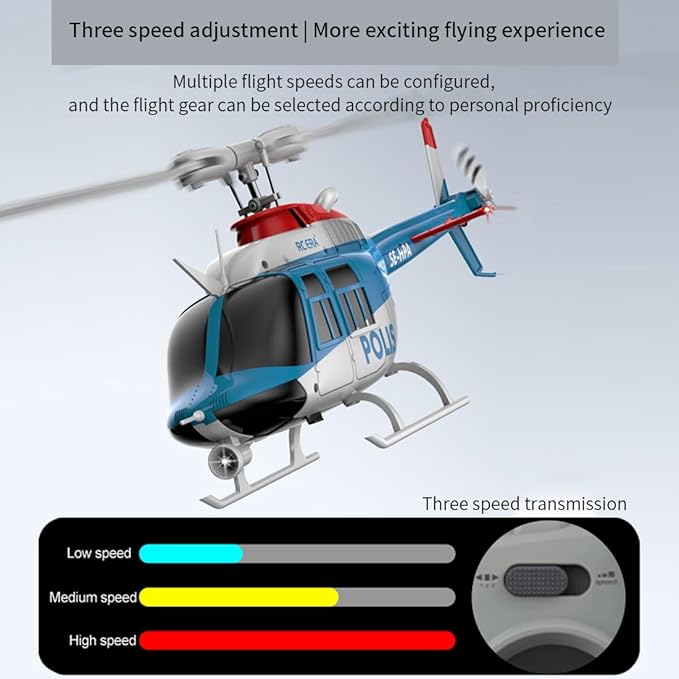 RC ERA 1/33 Scale C138 Pro Bell 206 RC Helicopter 2.4G 6CH 6-Axis Gyro Flybarless Heli with Optical Flow Upside Down 3D Rolling One-Key Takeoff(1 Battery)