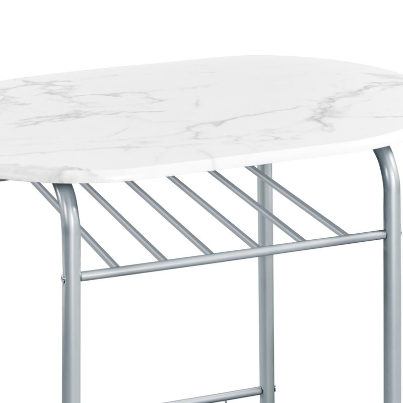 Yaheetech 3-Piece Dining Table Set, Breakfast Bistro Table Set for 2, Small Kitchen and Table Chairs Set of 2 with Metal Frame and Storage Rack for Small Space/Apartment/Dorm Room, White
