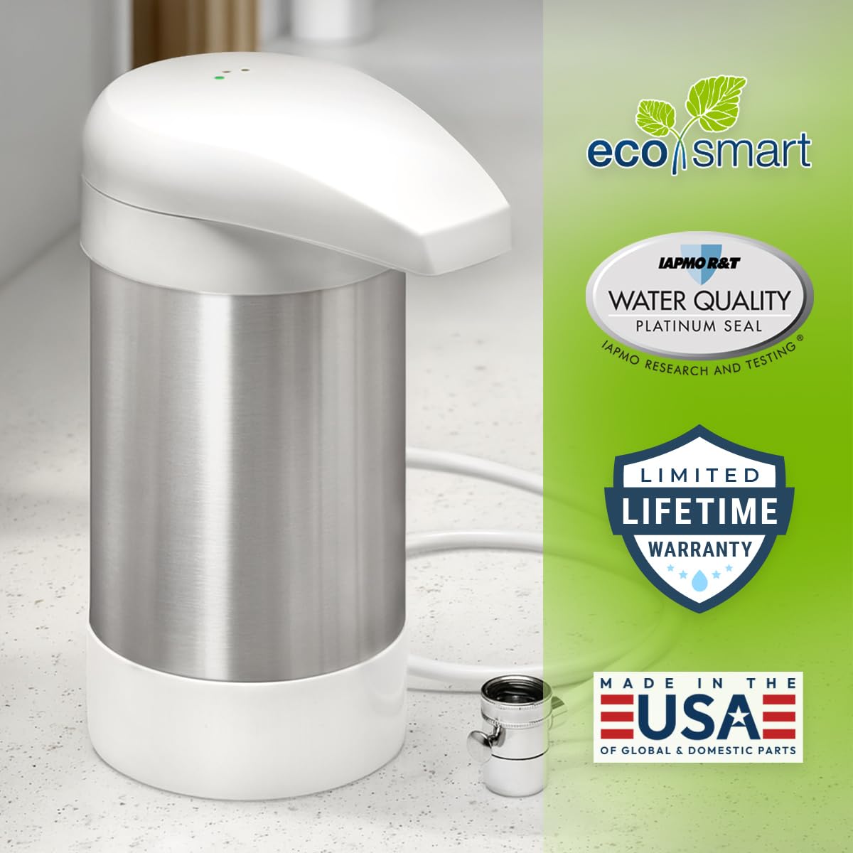 WaterChef C7500 Premium Countertop Water Filter System with Intelligent Monitor (White), 1,000 Gal., Certified for 78 Contaminants, Made in USA