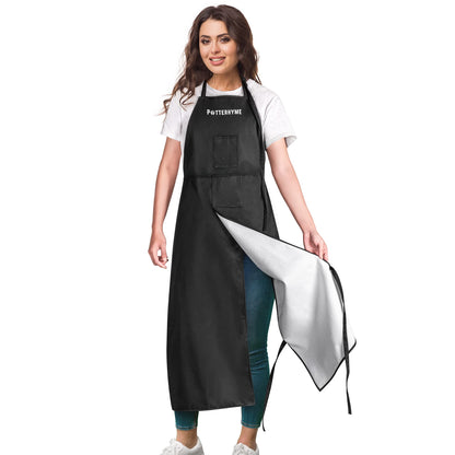 Potterhyme Reusable Full Coverage Waterproof Pottery Apron Split Leg - 100% Lined Polyester Apron For Men & Women - For Ceramic Wheel Throwing, Woodturning, Painting, and Clay or Tattoo Artists