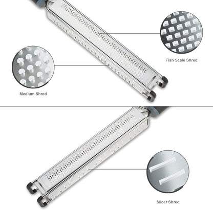 3 in 1 Cheese Grater Zester Citrus Lemon 304 Stainless Steel Zester Versatile Sharp Tool for Parmesan Cheese Ginger Garlic Nutmeg Chocolate Vegetables Fruits 15''