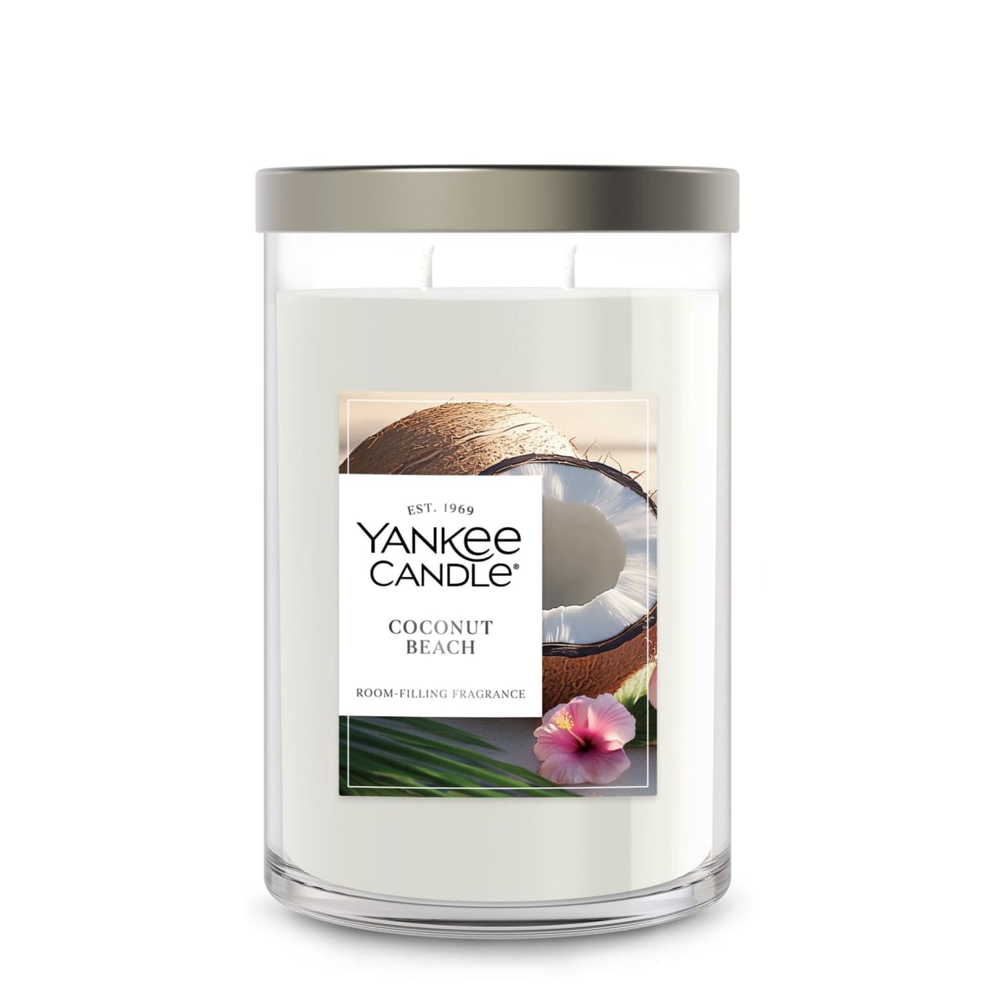Yankee Candle Large Tumbler Scented Candle with up to 80 Hour Burn Time, Premium Plant Wax Blend for Consistent Burn, 20 oz Tumbler Candle with Room Filling Fragrance, Coconut Beach