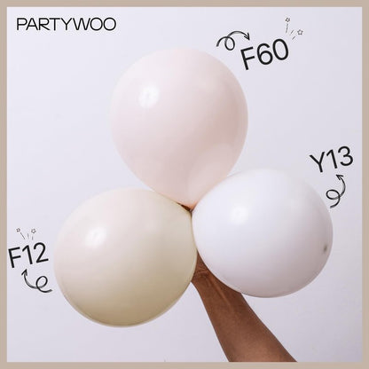 PartyWoo White Balloons 50 pcs 12 Inch Latex Helium White Cream Balloons for Wedding Baby Shower Birthday Bridal Shower Graduation Engagement Princess Anniversary Party Decorations White-Y13