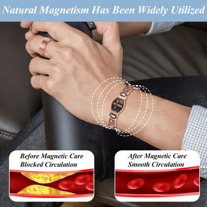 Vicmag Men Copper Bracelet Double Row 100% Solid Pure Copper Jewelry Gift with Adjustment Tool