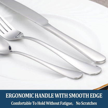 32 Piece Dinner Forks Set, Food-Grade Stainless Steel Silverware Forks, Cutlery Fork, Metal Fork for Home, Kitchen or Restaurant, Mirror Polished, Dishwasher Safe - 8 Inch