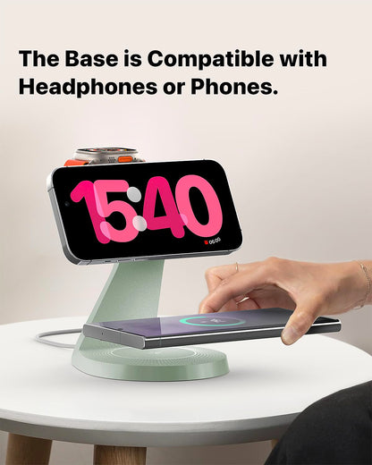 3 in 1 Charging Station for Apple Devices,Mag-Safe Charger Stand Fast Charging,Wireless Charger for iPhone 16/15/14/13/12 Series,& AirPods,& iWatch(USB-C Charger Included)