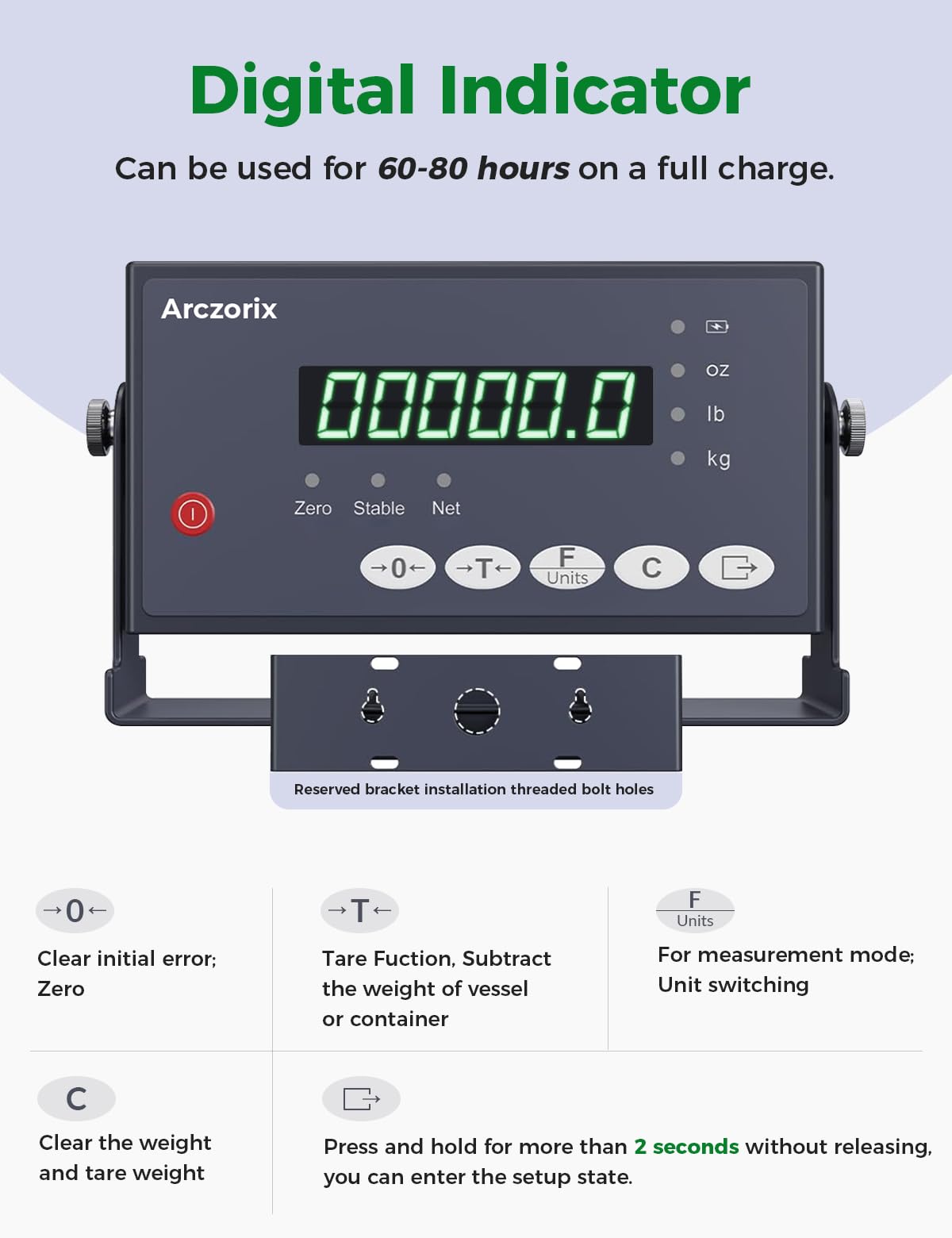 60"x 60" 10000Lbs Arczorix Industrial Floor Scale, Precision Pallet Scale with Digital Indicator, Heavy Duty Weighing Scale for Floor Bench Office Weight Weighing