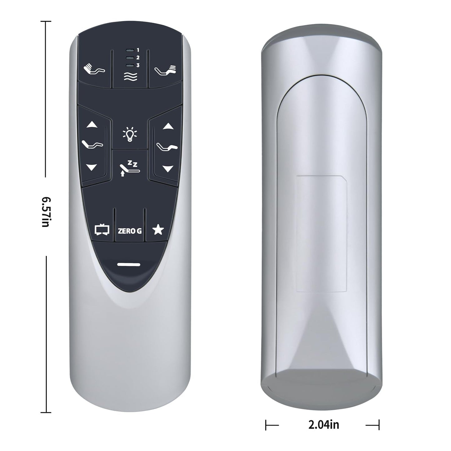 RF502A RF358A New Replacement Remote Control for Tempur-Pedic Ergo or Ergo Extend Adjustable Bed Base JDLK.33.01.18 RF358A, JLDK.33.01.36, RF502A（Silver）