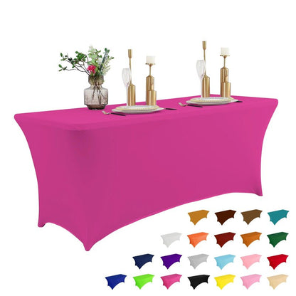 IVAPUPU 4FT Table Cloth for Rectangular Fitted Events Stretch Fuchsia Table Covers Washable Cover Spandex Tablecloth Protector for Party, Wedding, Cocktail, Banquet, Festival
