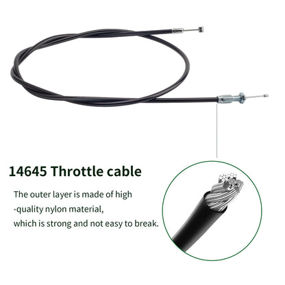 DONFON 14645 Throttle Cable, Earthquake Tiller Parts Seismic Throttle Cable for MC43 Cultivators Replaces 4667(Including Trimmers and Weeders), Replacement for Ardisam OEM, Replaceable Throttle Cable