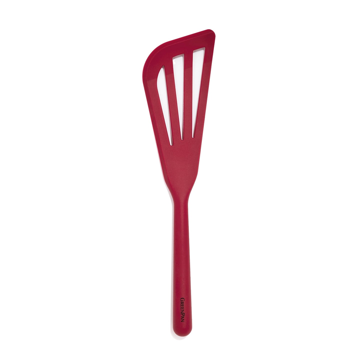 GreenPan Silicone Fish Turner Spatula, Slotted Cooking Kitchen Utensil, Flexible Rubber Nonstick Cookware, Rigid Steel Core, Heat-Resistant, Anti-Slip Handle, BPA-Free, Dishwasher Safe, Red