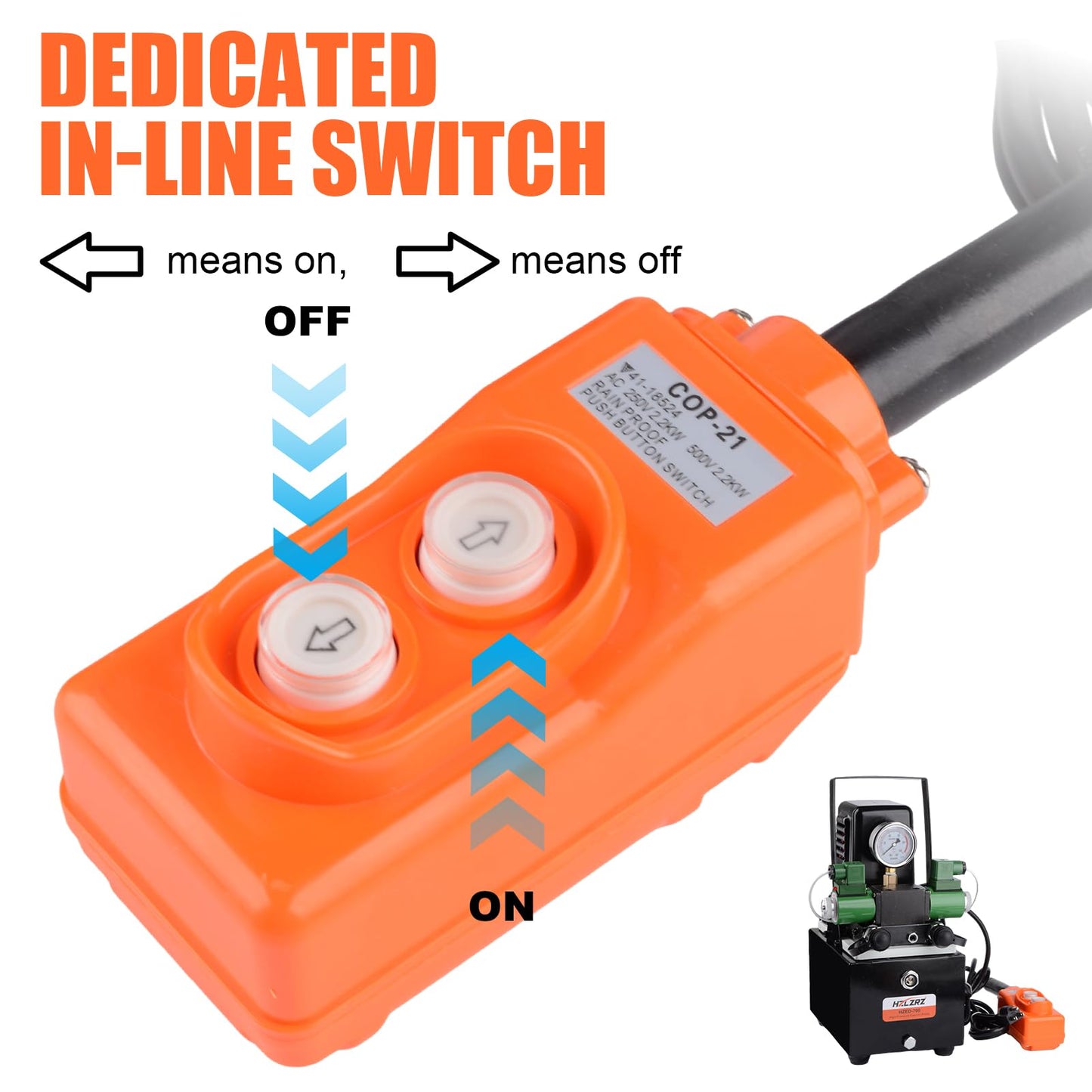 HZLZRZ Two Way Electric Hydraulic Pump Power Pack Unit 2 Stage Double Acting 110v/120V 10k psi (1st Stage/290 Psi, 2nd Stage/10,000 Psi),Two Way Mini