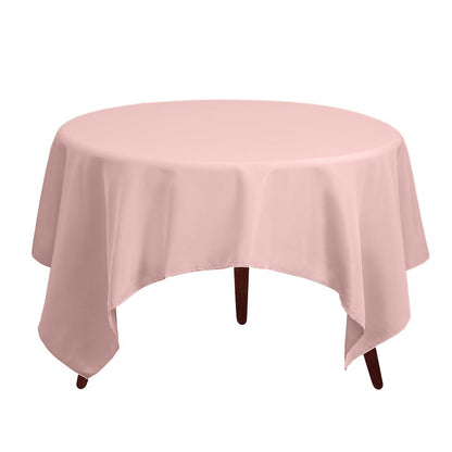 Gee Di Moda Square Tablecloth - 85 x 85 Inch Pink Table Cloth for Large Square or Round Tables - Heavy Duty Washable Fabric - for Buffet Table, Holiday Party, Dinner, Wedding & Baby Shower
