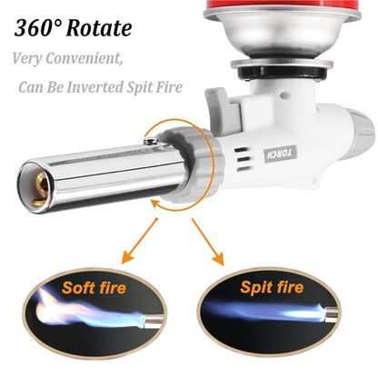 FunOwlet Butane Torch, Reverse Use Culinary Kitchen Blow Lighter with Adjustable Flame, Butane Fuel Not Included, Ideal for Chef Cooking, Creme, Brulee, BBQ, Baking, DIY Soldering