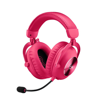 Logitech G PRO X 2 Lightspeed Wireless Gaming Headset, Detachable Boom Mic, 50mm Graphene Drivers, DTS:X Headphone 2.0—7.1 Surround, Bluetooth/USB/3.5mm Aux, for PC, PS5, PS4, Switch - Magenta