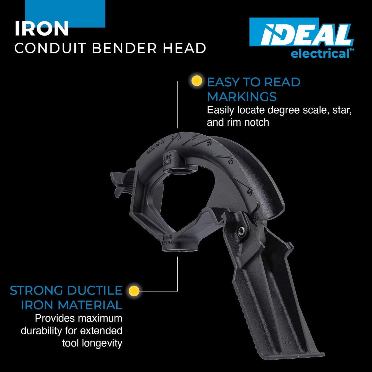 IDEAL Electrical 74-006 Ductile Iron Bender Head – Conduit Metal Pipe Bender for 1.25 in. EMT Pipes. Cutters and Benders