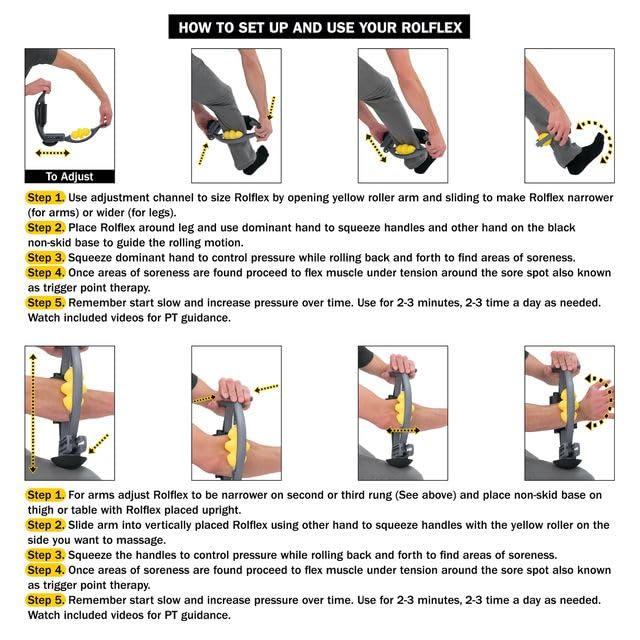 Rolflex Arm & Leg Massager Roller – Muscle Roller to Address Golfer’s Elbow, Tennis Elbow, Carpal Tunnel & More – Arm & Leg Massage Roller for Muscle Tightness & Faster Recovery