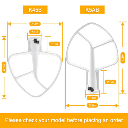 K5AB K5SS Kitchen Mixer Aid Coated Flat Beater by AMI PARTS for 5 QT Mixer Stainless Steel Bowl Compatible with Model KSM50 KSM5 KSM450