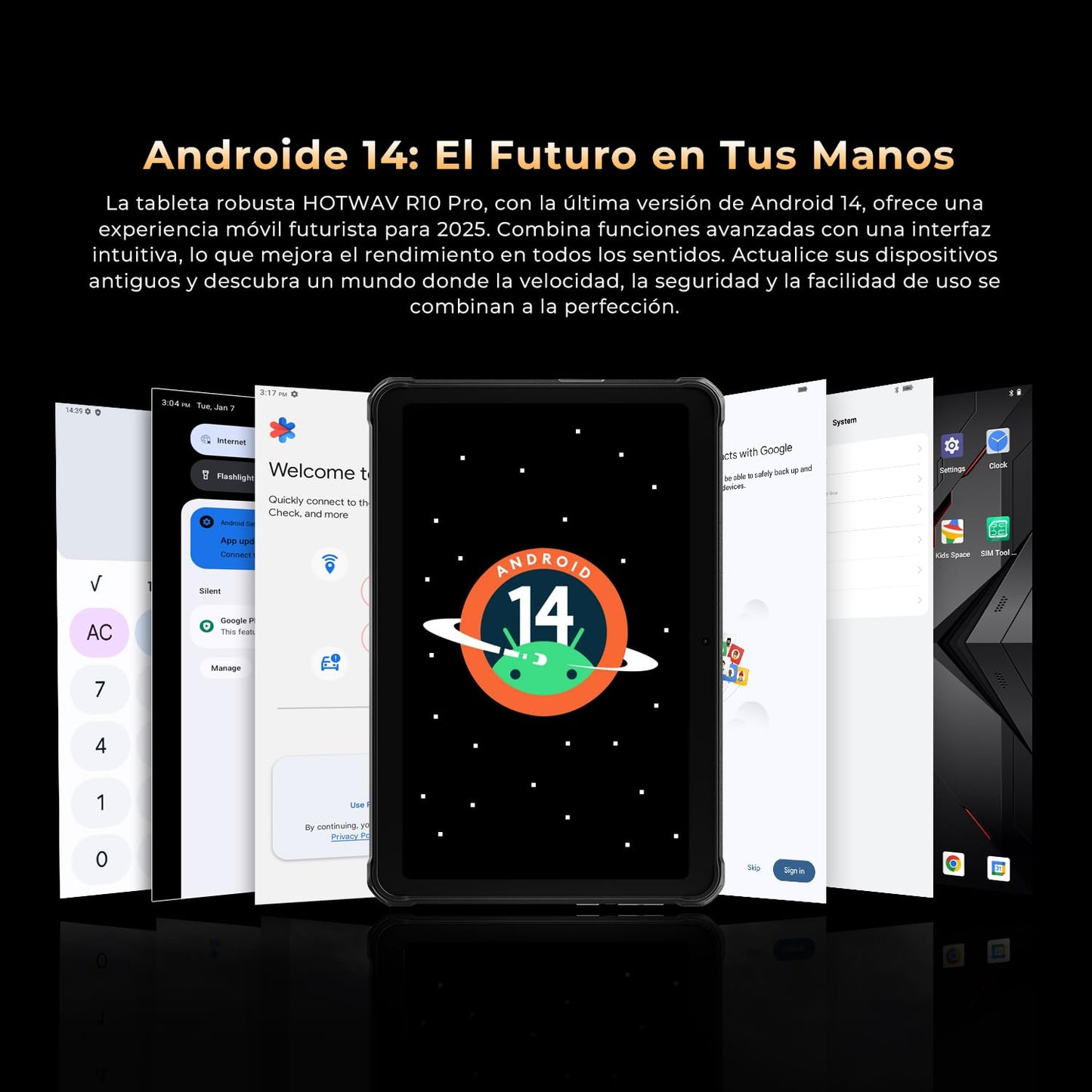 HOTWAV R10 Pro Rugged Tablet Android 14-10.1 Inch HD+ 10800mAh Waterproof Tablet, 20GB RAM+256GB ROM/1TB TF Work Tablets, 13MP+5MP Camera Octa-Core IP68&IP69K/4G-LTE/5G WiFi/Face ID/GPS/OTG