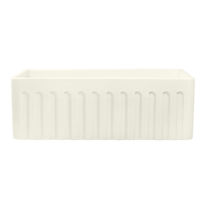 Ruvati 30 x 20 inch Fireclay Reversible Farmhouse Apron-Front Kitchen Sink Single Bowl - Biscuit - RVL2100BS