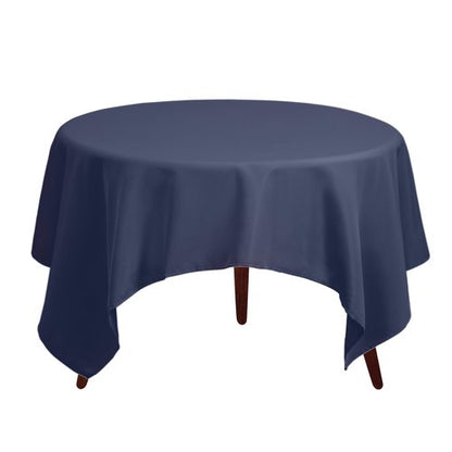 Gee Di Moda Square Tablecloth - 70 x 70 Inch Navy Blue Table Cloth for Medium Square or Round Tables - Heavy Duty Washable Fabric - for Buffet Table, Holiday Party, Dinner, Wedding & Baby Shower
