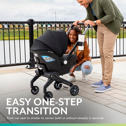 Evenflo Shyft DualRide Infant Car Seat Stroller Combo with Carryall Storage (Boone Gray)