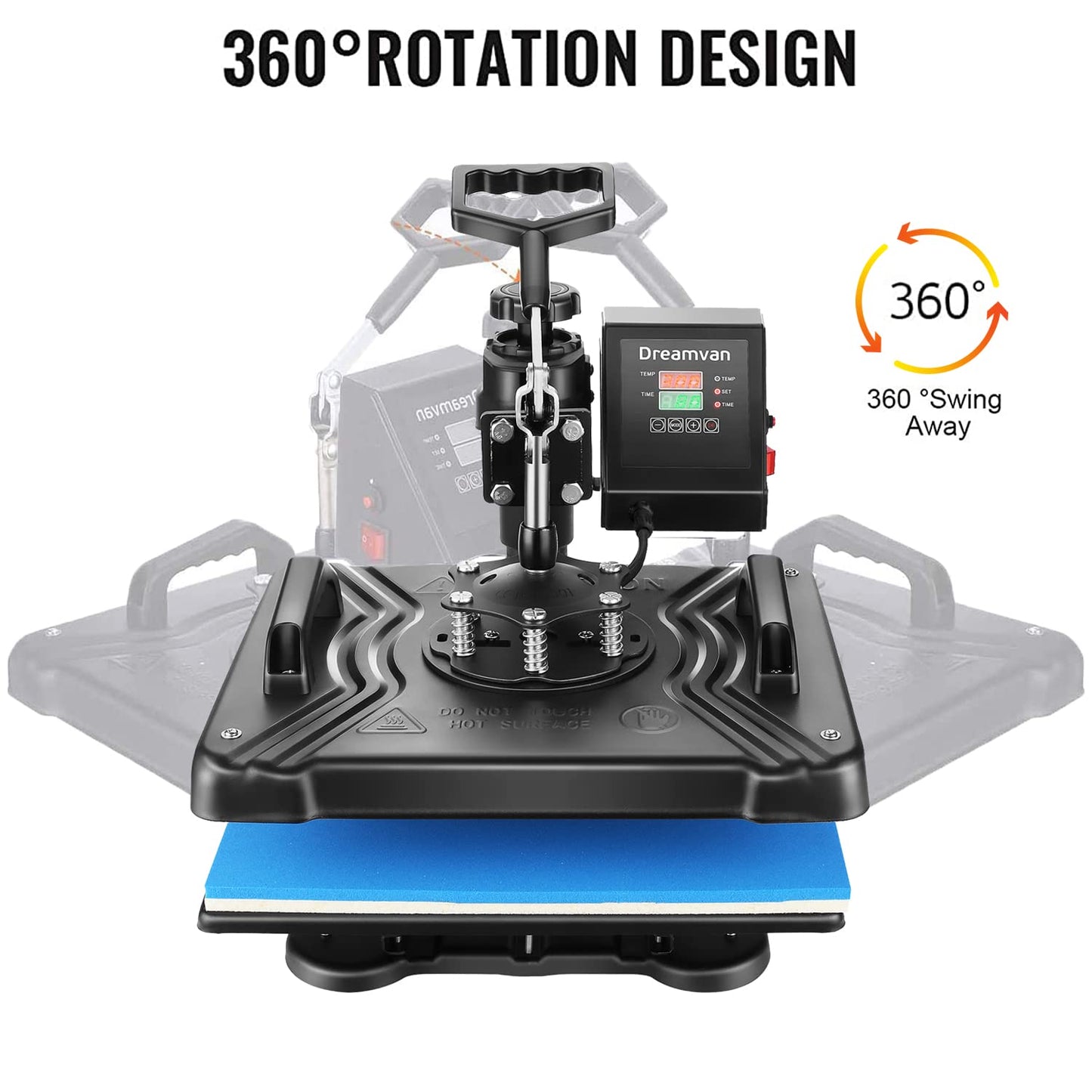 WHUBEFY Heat Press,5 in 1 Tshirt Printing Machine 15"x12" Digital Industrial Heat Transfer Machine,Sublimation Heat Press Machine for T Shirts/Mug/Cap/Plate/DIY