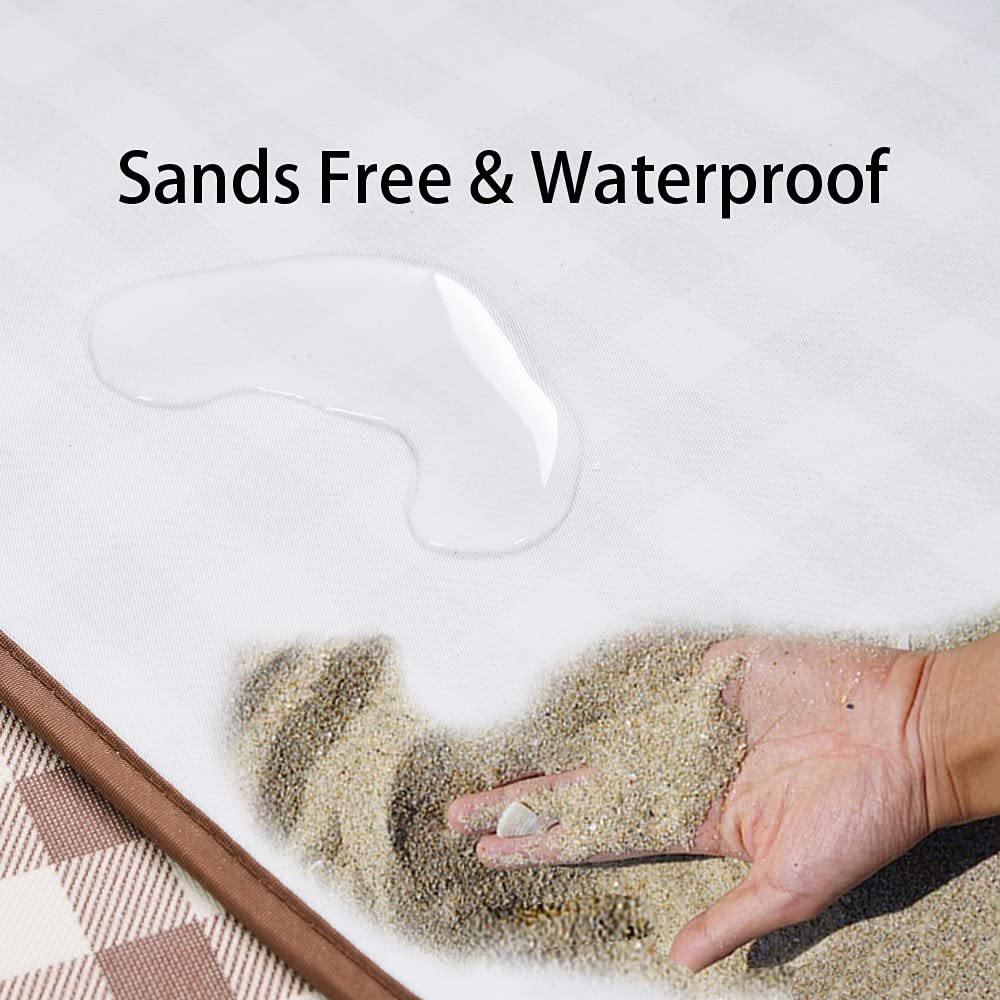FashionLive Beach Blanket Extra Large Picnic Blanket Sand Free Waterproof Outdoor Indoor Blanket Lightweight Easy Fold Handy Mat Portable Beach Mat for Camping Hiking Travel Park Grass