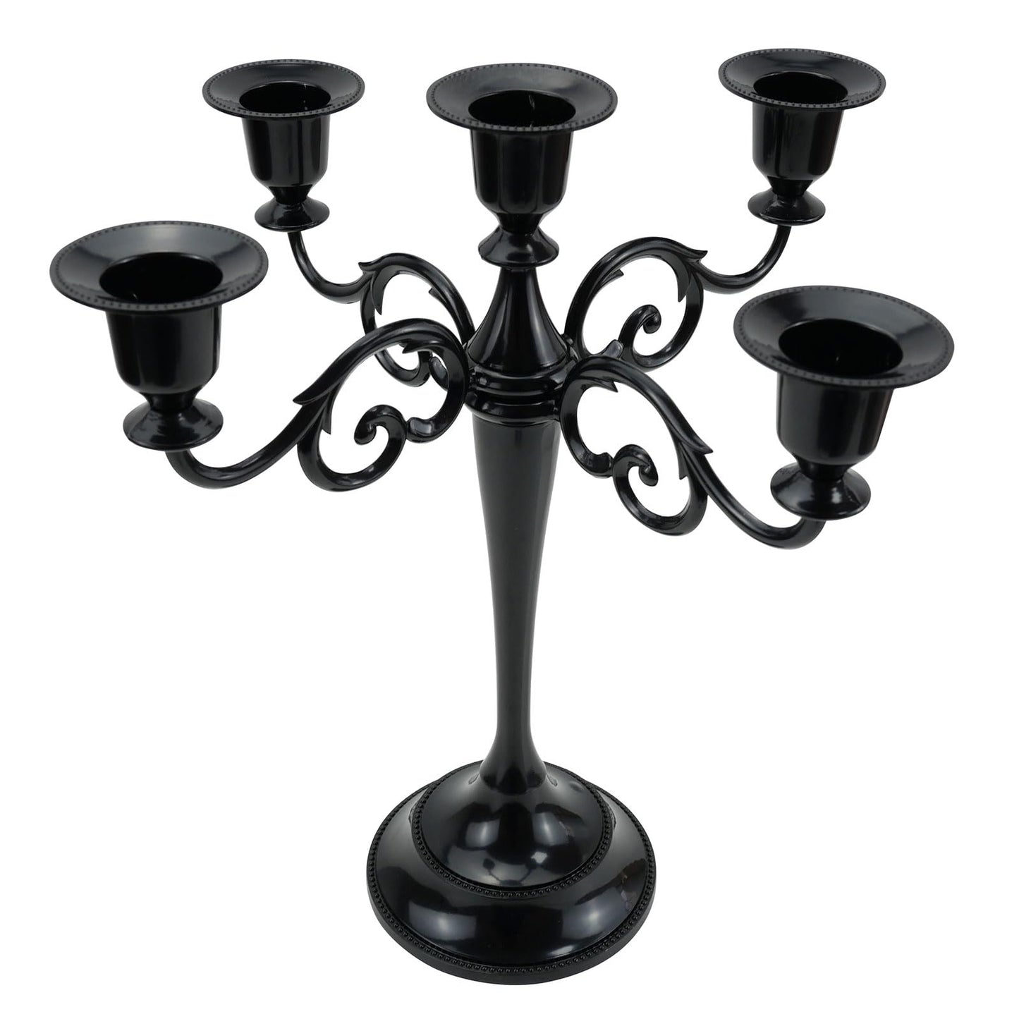 Viscacha Metal Candle Holders 5 Wicks Black Candle Holders for Candlesticks Taper Candles（10.6 inch Tall Candelabra, for 1/2-1 inch Pillar Candles Diameter Each）,Candle Stand Decoration