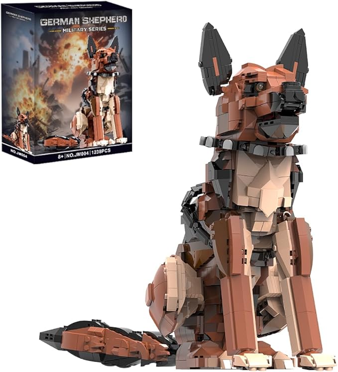 German Shepherd Dog Building SetMovable EarsTailLegsDog Building Block for Adults KidsBoys and Girls1235 pcs Animals Creator Building-Bricks ToyCreative Gift for Dog and Animal Lovers