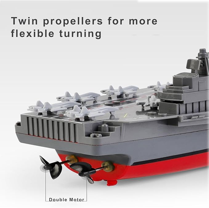 Remote Controlled Warship Battleship Aircraft Carrier 10km/h 4WD 2.4G RC Boat On Water Lakes Pools Exhibits Models for 14Y+ Beginners