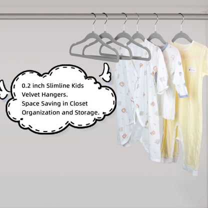 GoodtoU Kids Velvet Hangers,30 Pack Baby Hangers for Closet Non Slip Velvet Clothes Hanger Coat Hangers for Toddler Children Infant Hanger (Dark Grey 30Pack)
