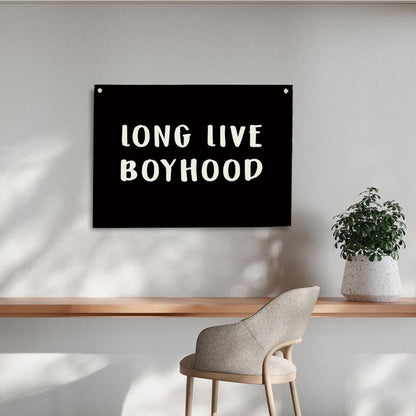 Geondos Boys Room Decor, Long Live Boyhood Wall Decor, Canvas Hanging Banner, Canvas Banner, Wall Hanging Flag Sign for Nursery Playroom Toddler Boys Kids Room 28.4×19.7 Inches