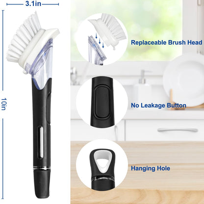 CELOX Dish Brush with Soap Dispenser, Soap Dispensing Dish Brush for Pot Pan Sink Cleaning
