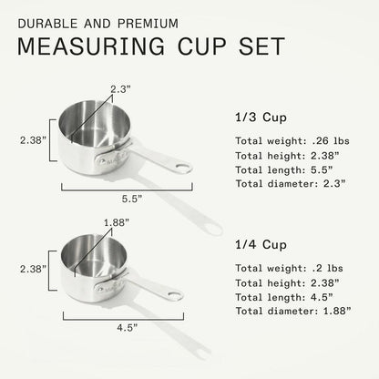 Made In Cookware | Measuring Cup Set | Stainless Steel | Stackable | Dishwasher Safe
