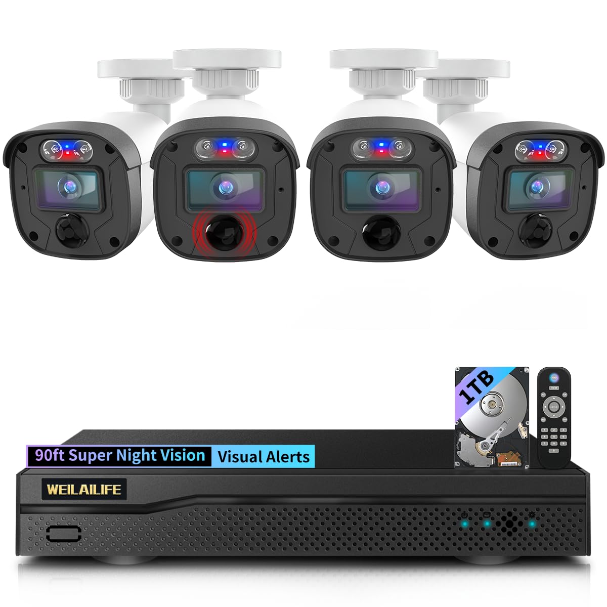 【90ft Super Night Vision】 3K Outdoor Wired Security Camera System, Home Video Surveillance Systems, CCTV Surveillance DVR Kits
