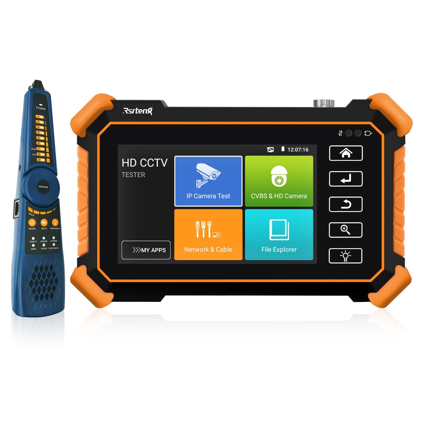 Rsrteng CCTV Tester,IPC-1910C Plus with Cable Tracer 8MP AHD CVI TVI CVBS IP Camera Test 8K HD Display Video Monitor 4 inch IPS Touch Screen IPC Tester Support POE PTZ RS485 Replace 1800ADH