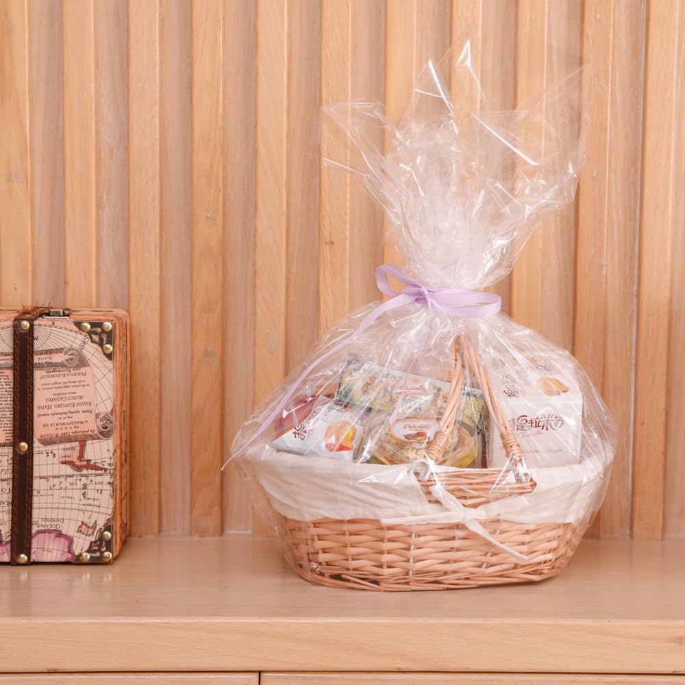 Vintiquewise(TM) QI003055.WF Oval Willow Basket with Double Drop Down Handles