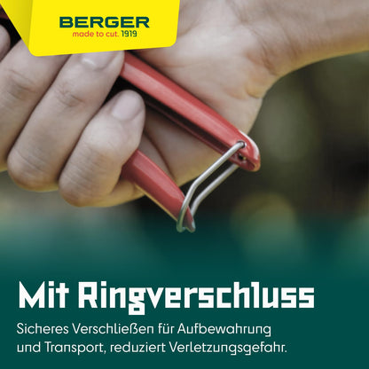 BERGER Grass Shears – Lawn Edging Clippers with Self-Sharpening Anti-Stick Blades, Forged Steel Construction, Ambidextrous Design, Ring Clasp for Hanging Storage – 2200