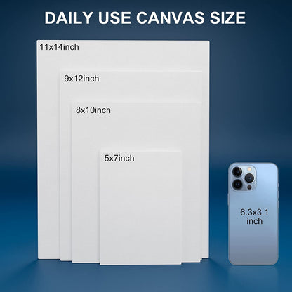 Artkey Canvases for Painting, 8x10 Inch 4-Pack, 10 oz Primed 100% Cotton White Blank Canvas Boards, Art Supplies Canvas Panels for Oil Acrylics Watercolor & Tempera Paints