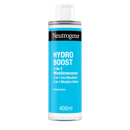 Neutrogena Hydro Boost Micellar Water, Effective Face Cleansing with Hyaluronic Acid, Gentle Makeup Remover, Moisturising Micellar Cleansing Water for All Skin Types (400 ml)