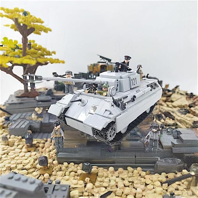 General Jim's WW2 Panther 121 Building Block Tank Set Historical World War 2 German Tank Model Bricks Kit
