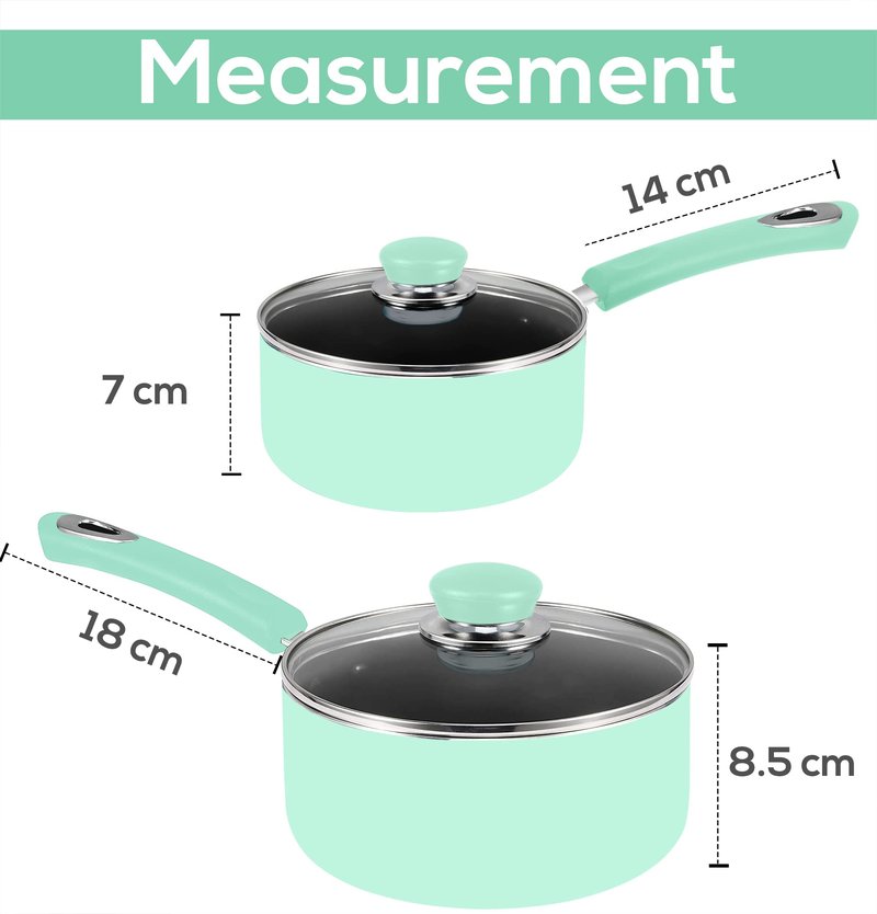 Utopia Kitchen Nonstick Stock Pot Saucepan Set with Lids, 1 Quart and 2 Quarts Multipurpose Stock Pots Set for Home, Kitchen or Restaurant, Copper & Grey