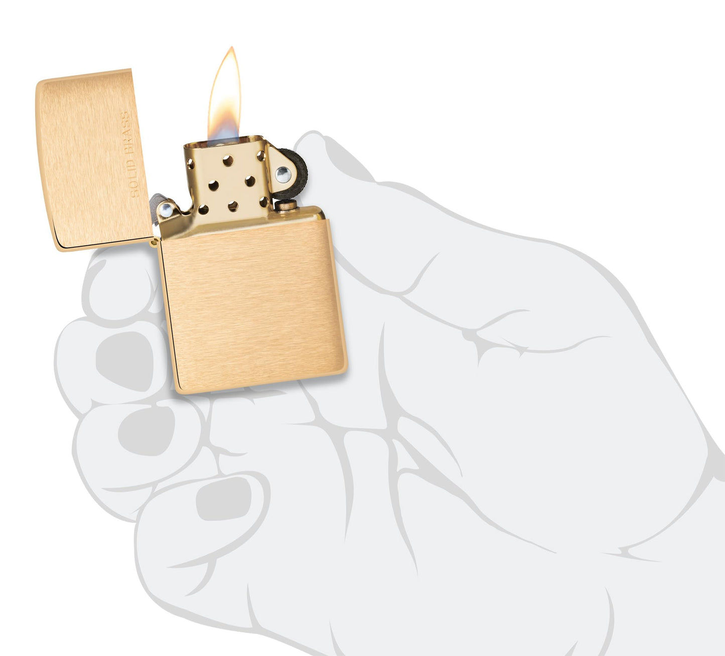 Zippo Classic Brushed Solid Brass Pocket Lighter